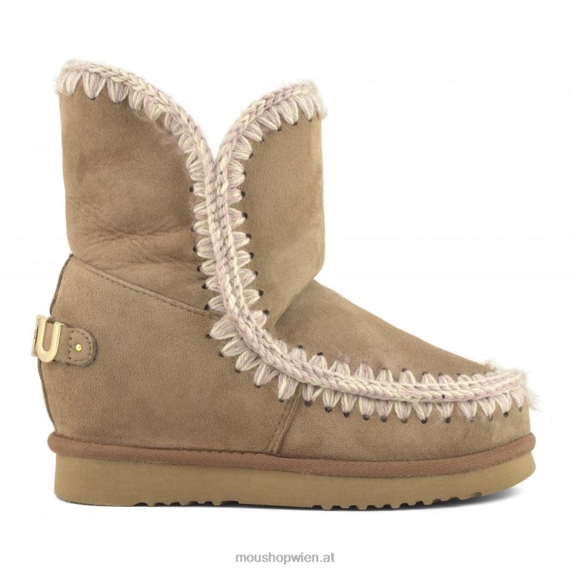 Frauen Innenkeil, kurzes metallisches Logo Mou P660X560 rosabraun