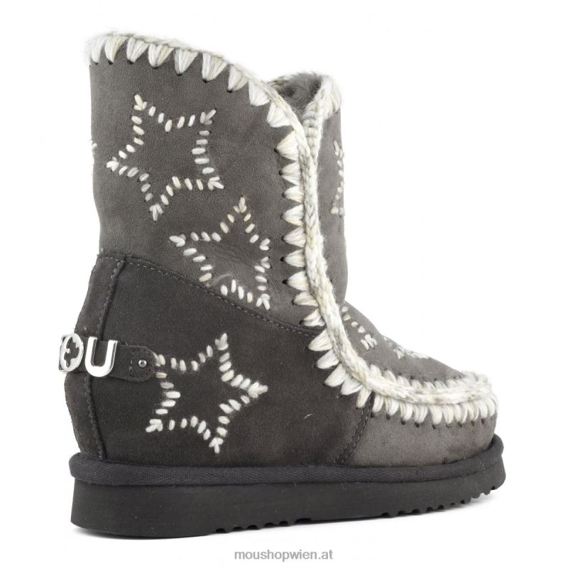 Frauen Innenkeil mit bestickten Sternen aus Wolle Mou P660X535 Holzkohle