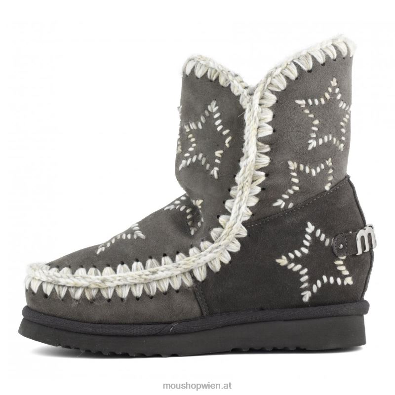 Frauen Innenkeil mit bestickten Sternen aus Wolle Mou P660X535 Holzkohle