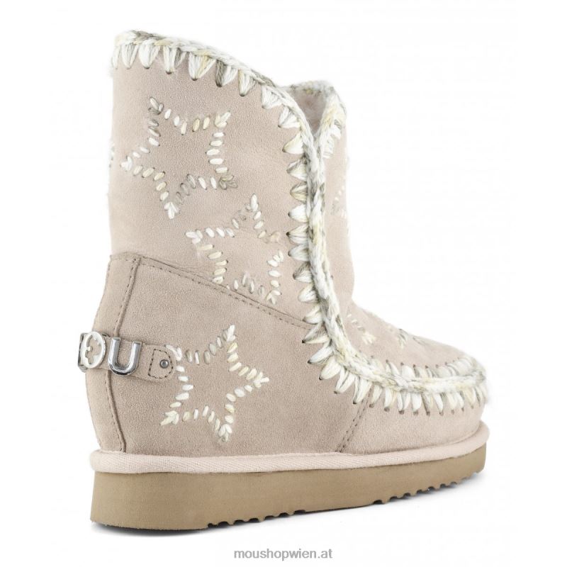 Frauen Innenkeil mit bestickten Sternen aus Wolle Mou P660X536 rosabeige