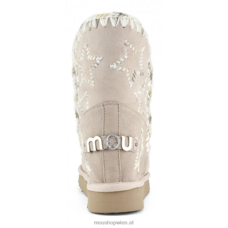 Frauen Innenkeil mit bestickten Sternen aus Wolle Mou P660X536 rosabeige