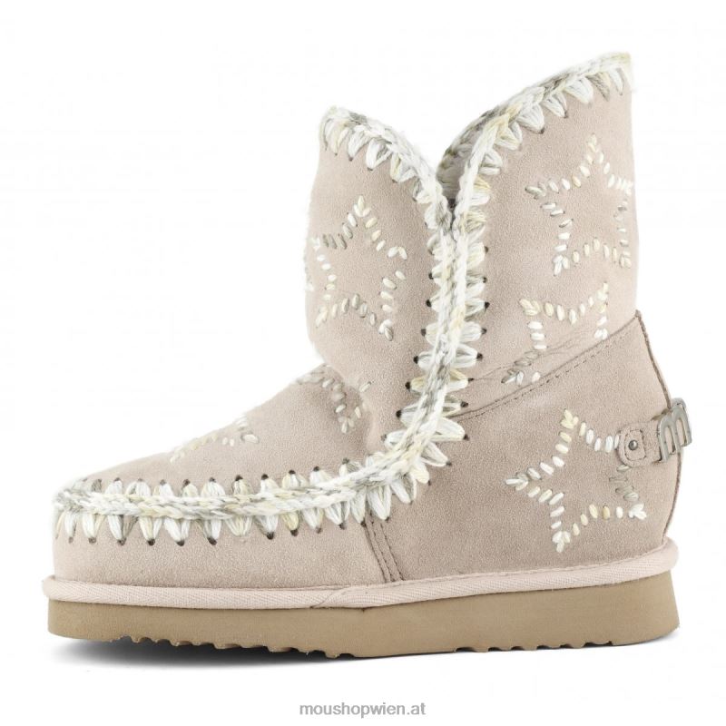 Frauen Innenkeil mit bestickten Sternen aus Wolle Mou P660X536 rosabeige