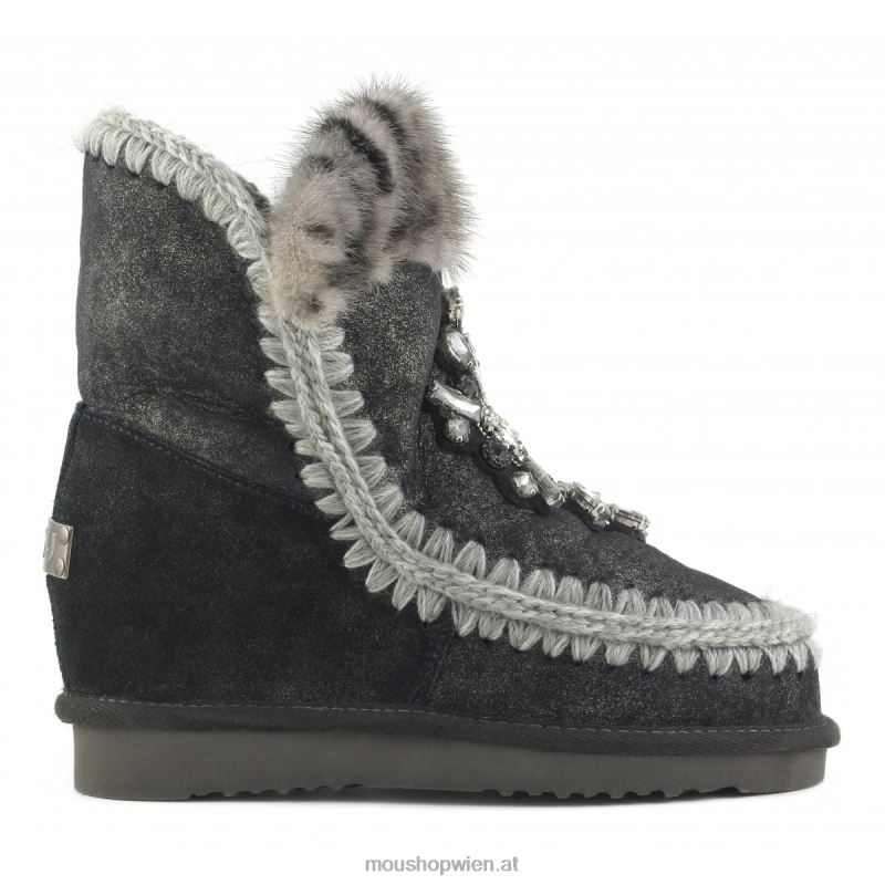 Frauen Innerer Keil-Herz-Patch Mou P660X546 Staubschwarz