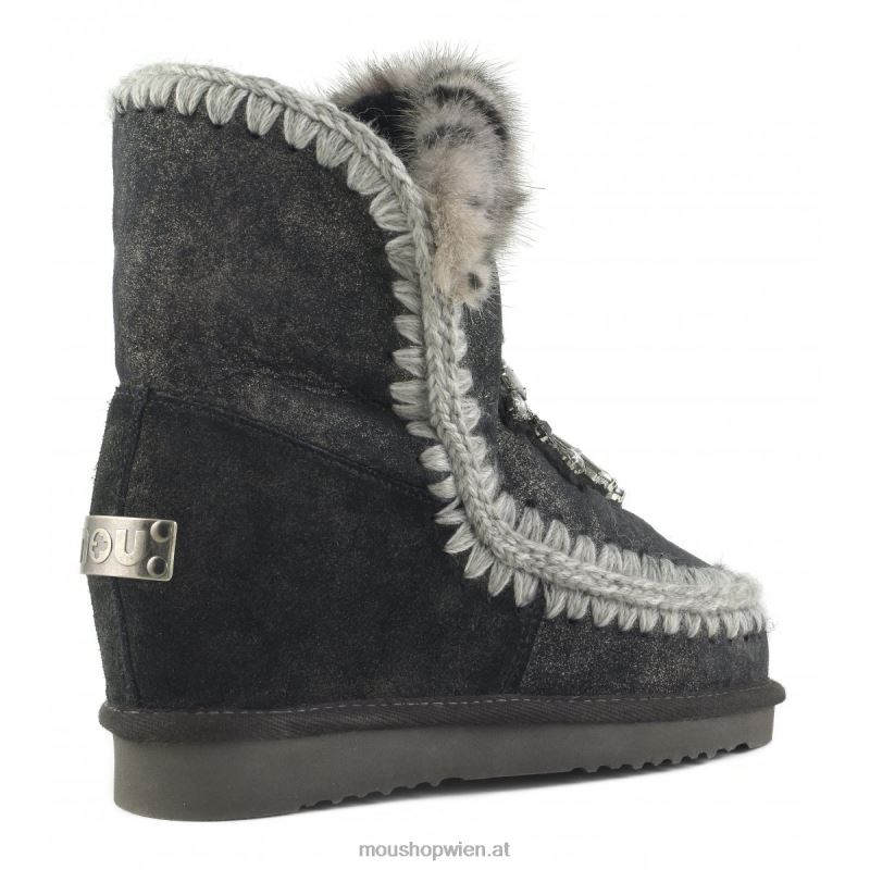 Frauen Innerer Keil-Herz-Patch Mou P660X546 Staubschwarz