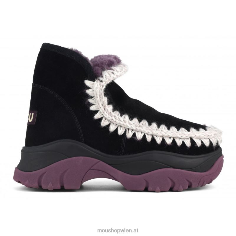 Frauen Klobiger Eskimo-Sneaker Mou P660X715 schwarz/lila Futter