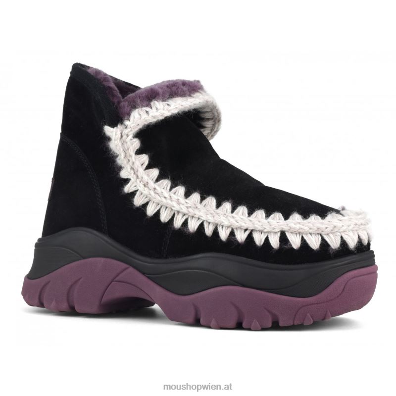 Frauen Klobiger Eskimo-Sneaker Mou P660X715 schwarz/lila Futter