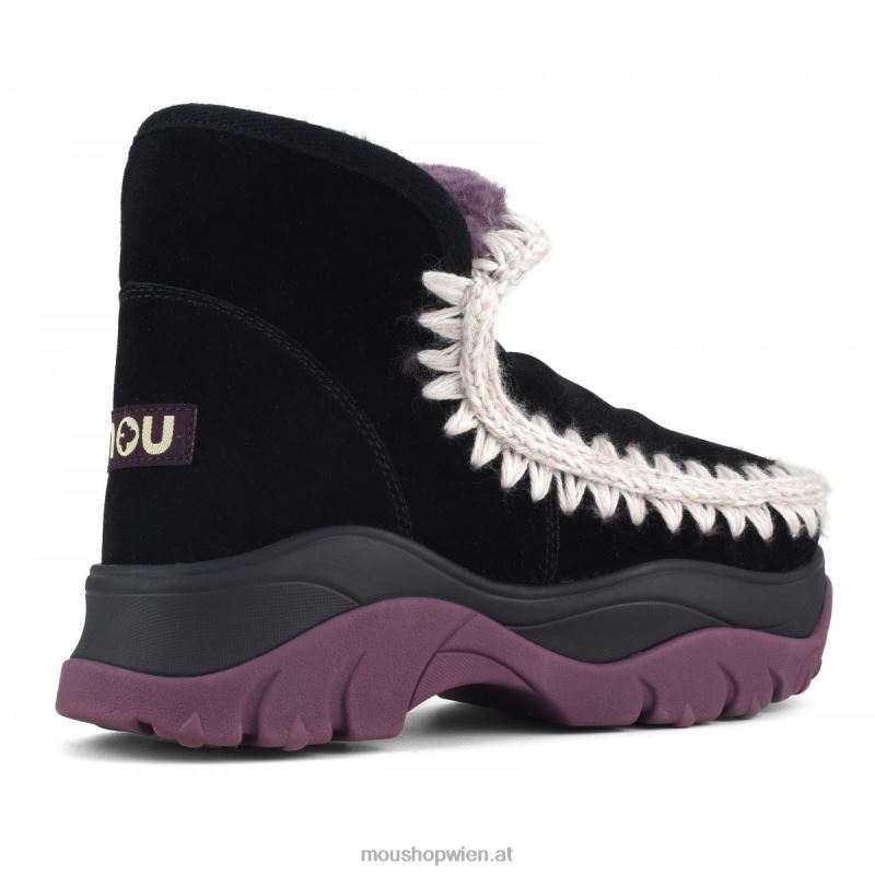 Frauen Klobiger Eskimo-Sneaker Mou P660X715 schwarz/lila Futter