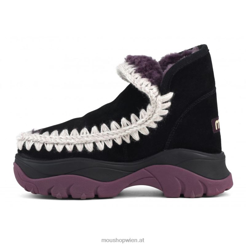 Frauen Klobiger Eskimo-Sneaker Mou P660X715 schwarz/lila Futter