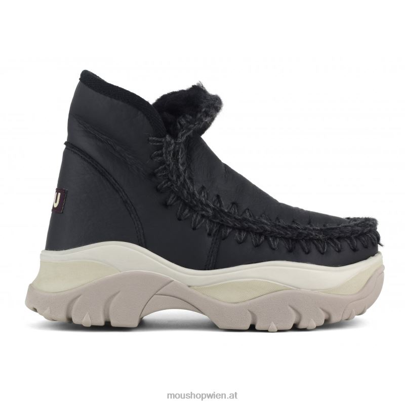Frauen Klobiger Eskimo-Sneaker Mou P660X716 Nubuk schwarz