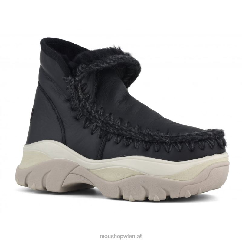 Frauen Klobiger Eskimo-Sneaker Mou P660X716 Nubuk schwarz