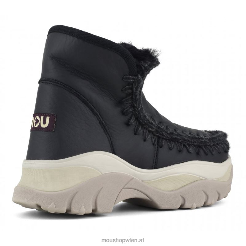 Frauen Klobiger Eskimo-Sneaker Mou P660X716 Nubuk schwarz
