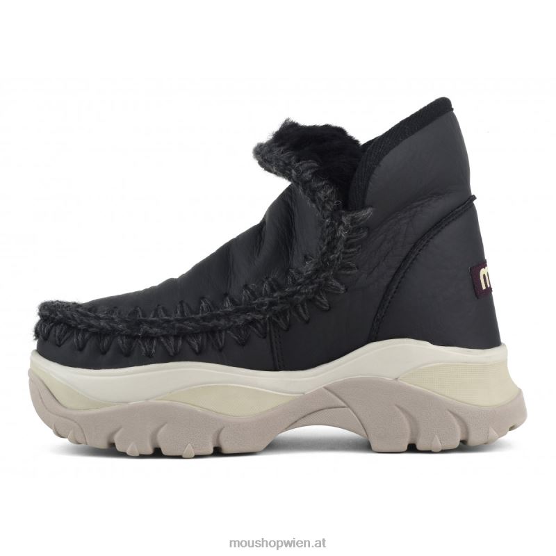 Frauen Klobiger Eskimo-Sneaker Mou P660X716 Nubuk schwarz