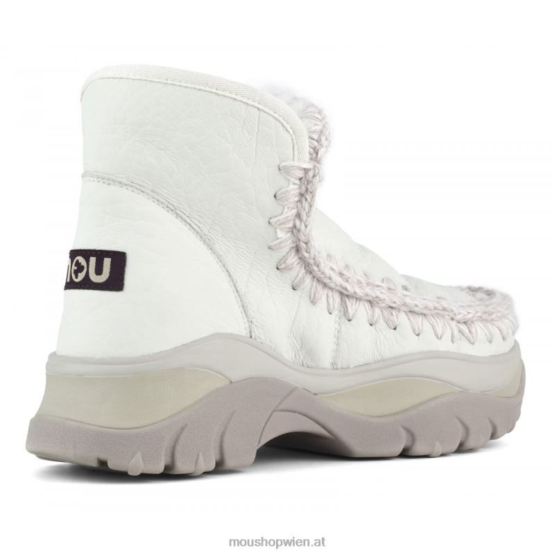 Frauen Klobiger Eskimo-Sneaker Mou P660X717 Nubuk echtes Weiß