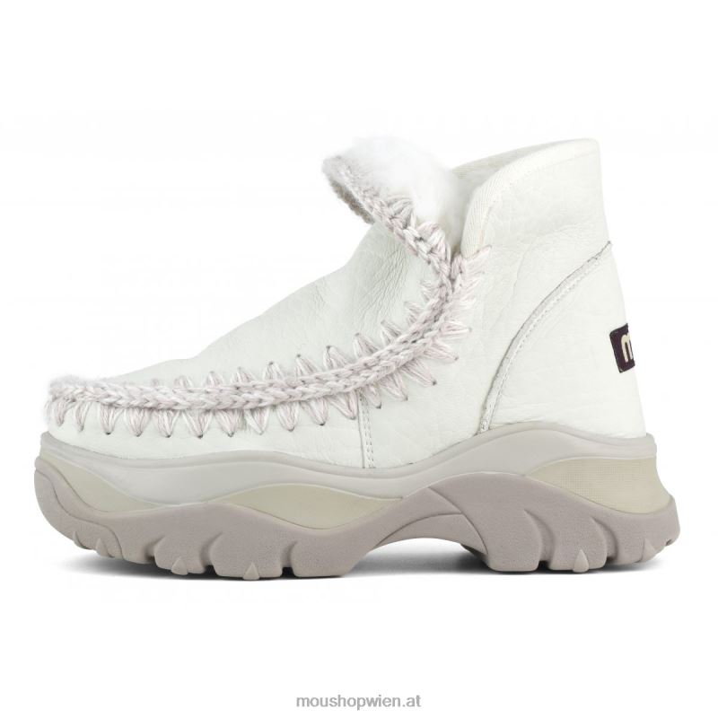 Frauen Klobiger Eskimo-Sneaker Mou P660X717 Nubuk echtes Weiß