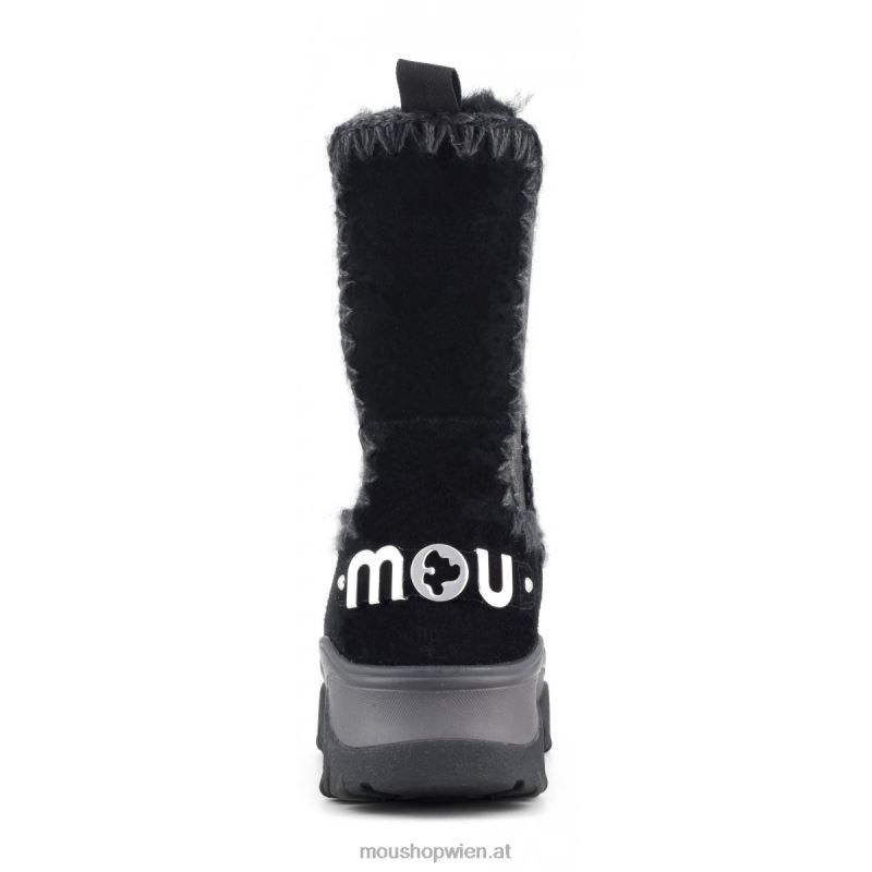 Frauen Klobiger, hoher Eskimo-Chelsea-Stiefel Mou P660X726 Schwarz