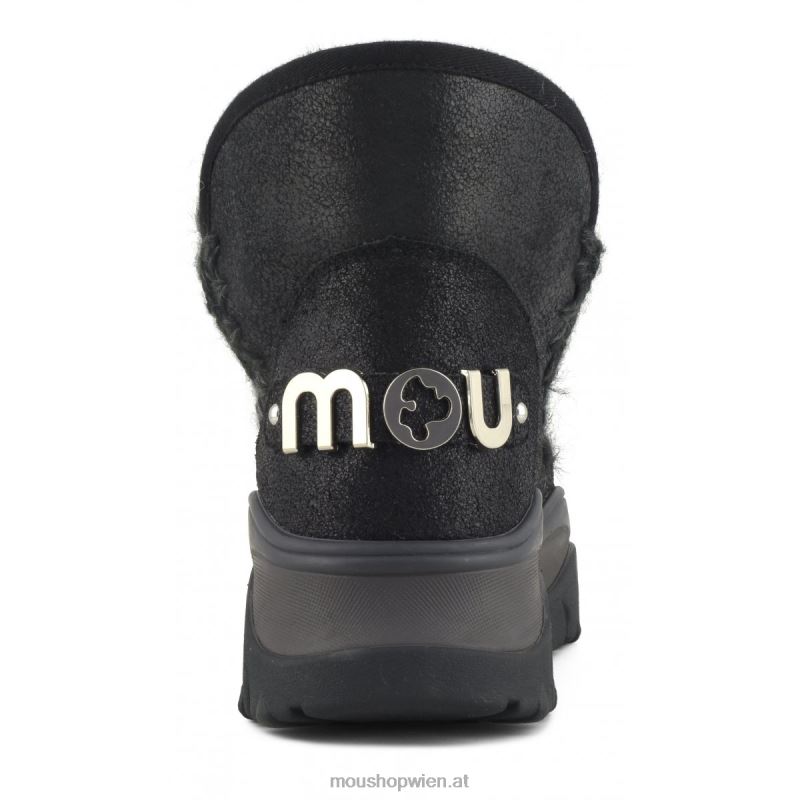 Frauen klobiger Sneaker Eskimo Mou P660X722 rissig schwarz/grau