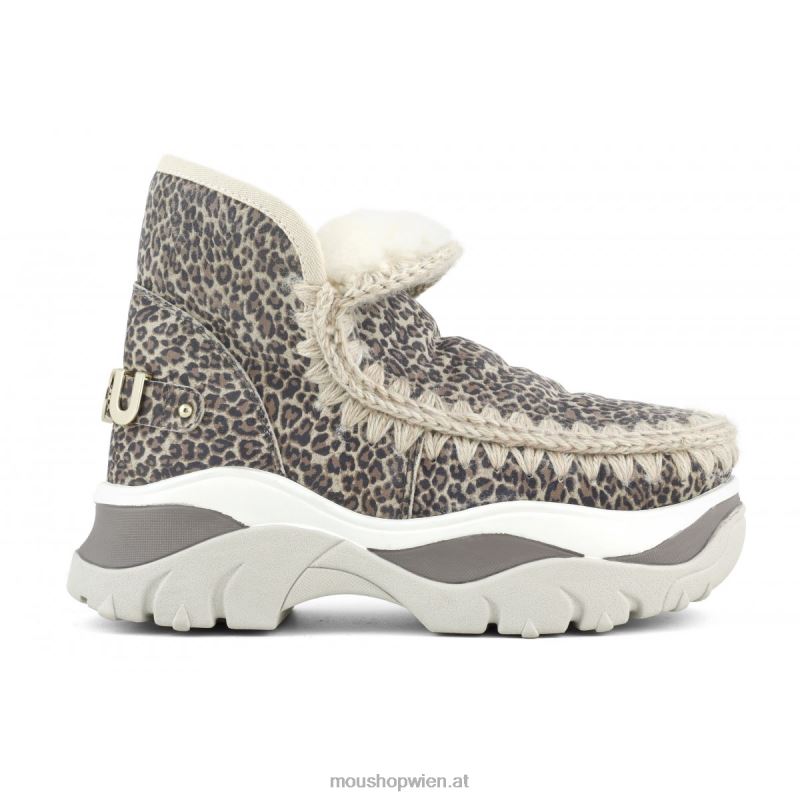 Frauen klobiger Sneaker Eskimo Mou P660X723 kleines Gepardenleder