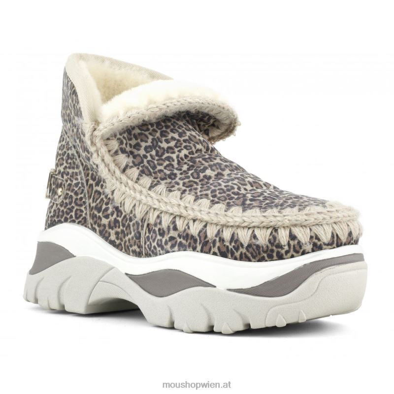 Frauen klobiger Sneaker Eskimo Mou P660X723 kleines Gepardenleder