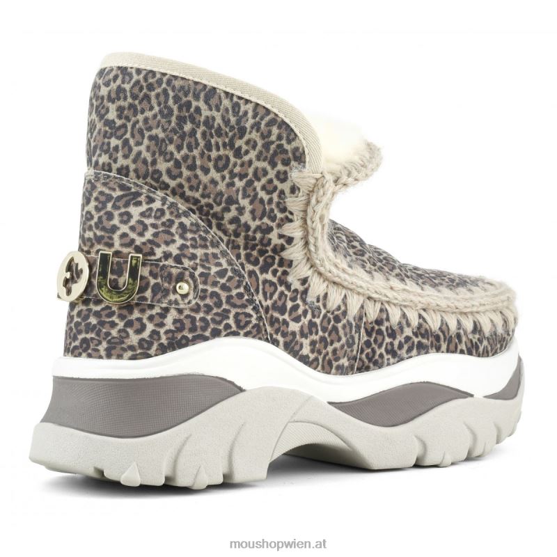 Frauen klobiger Sneaker Eskimo Mou P660X723 kleines Gepardenleder