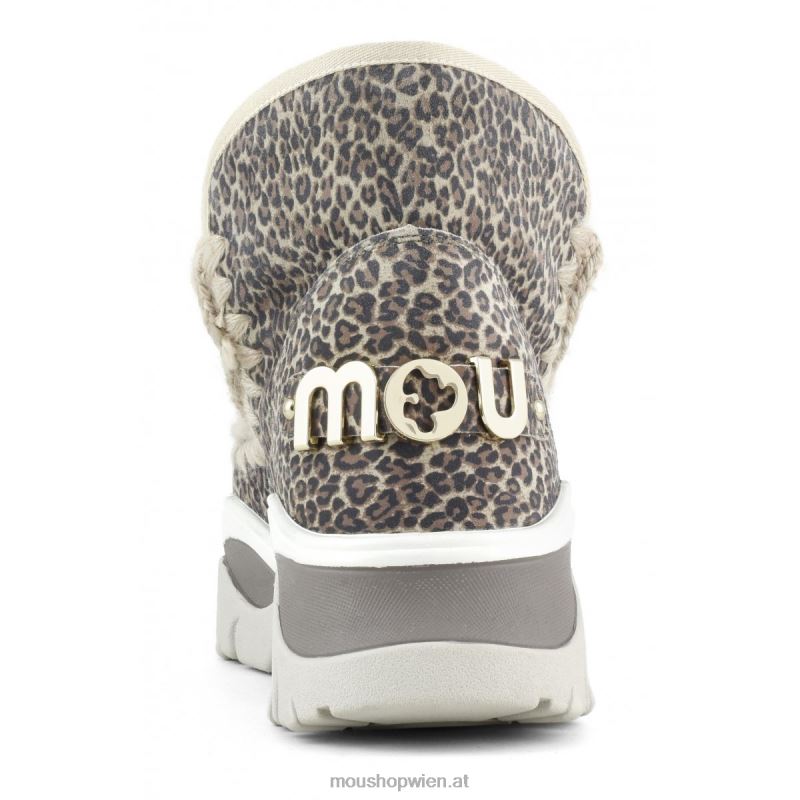 Frauen klobiger Sneaker Eskimo Mou P660X723 kleines Gepardenleder