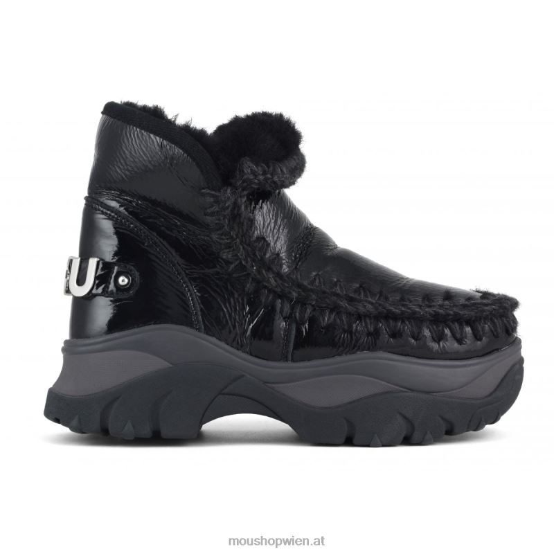 Frauen klobiger Sneaker Eskimo Mou P660X725 Lackschwarz