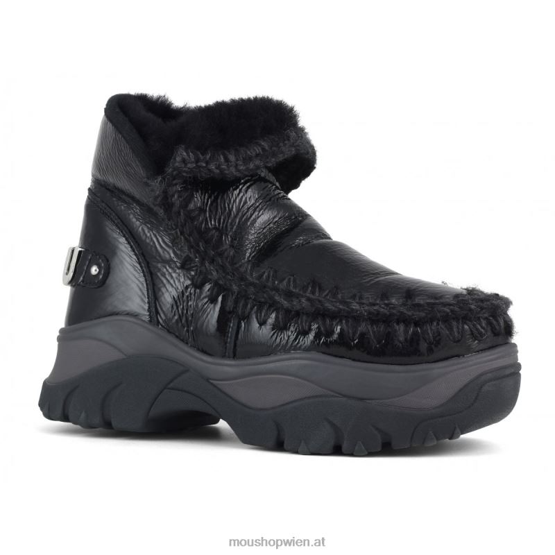 Frauen klobiger Sneaker Eskimo Mou P660X725 Lackschwarz