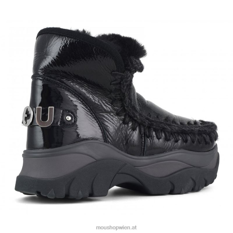 Frauen klobiger Sneaker Eskimo Mou P660X725 Lackschwarz