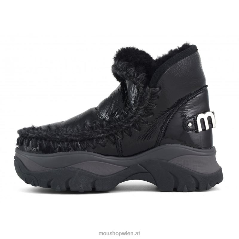 Frauen klobiger Sneaker Eskimo Mou P660X725 Lackschwarz