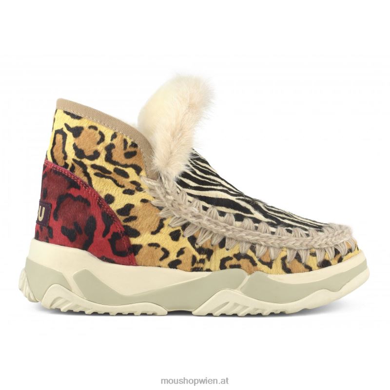 Frauen Eskimo-Trainer aus gemischtem Ponyfell Mou P660X687 Zebra schwarz weiß