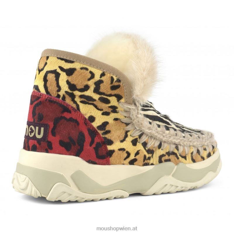 Frauen Eskimo-Trainer aus gemischtem Ponyfell Mou P660X687 Zebra schwarz weiß