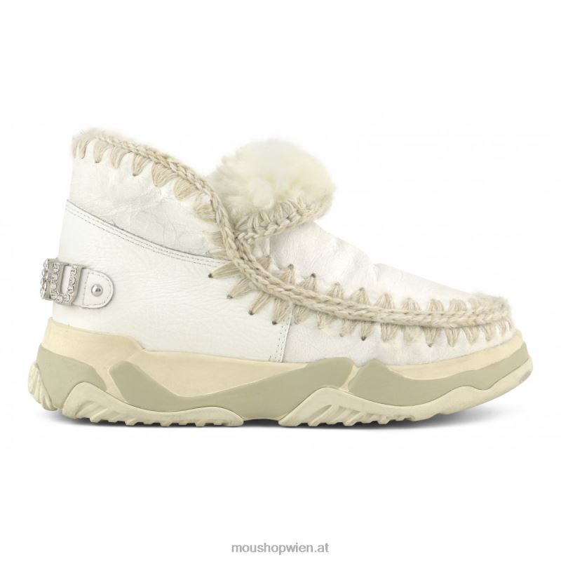 Frauen Eskimo-Trainer mit Strasssteinen Mou P660X693 Wachsweiß
