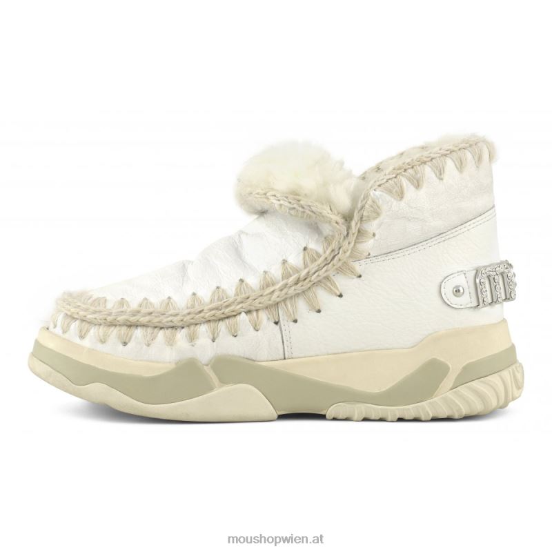 Frauen Eskimo-Trainer mit Strasssteinen Mou P660X693 Wachsweiß