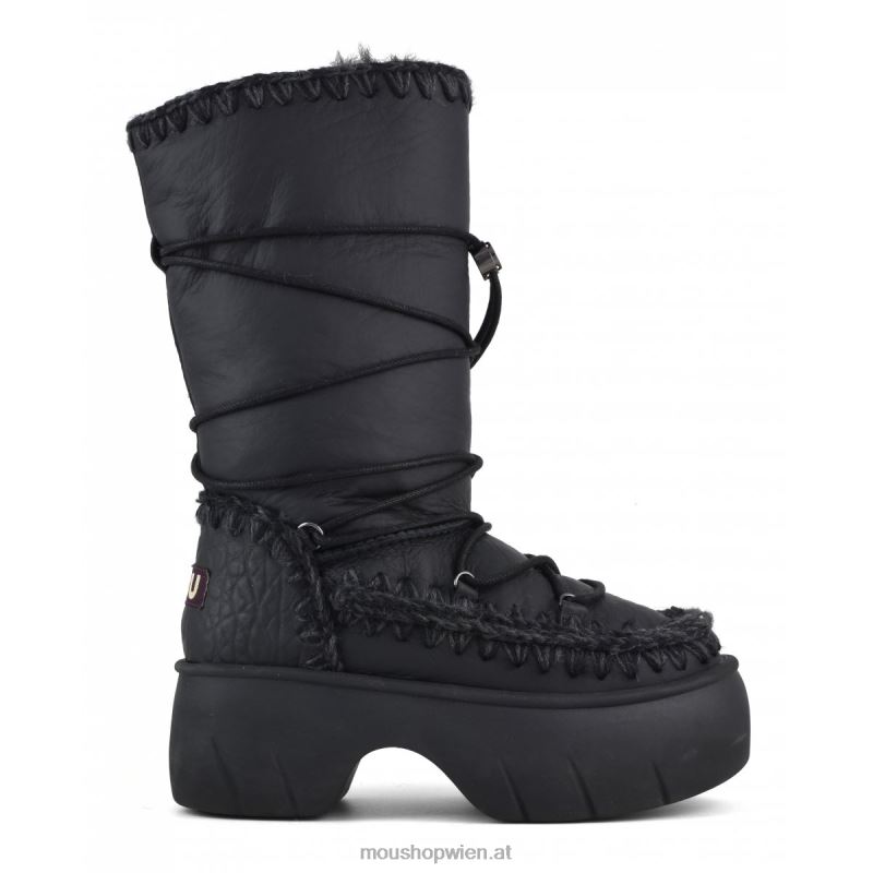 Frauen Eskimo Schneestiefel Twist groß Mou P660X354 Nubuk schwarz