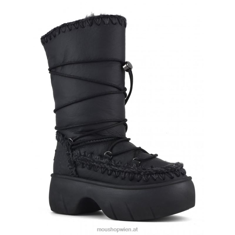 Frauen Eskimo Schneestiefel Twist groß Mou P660X354 Nubuk schwarz