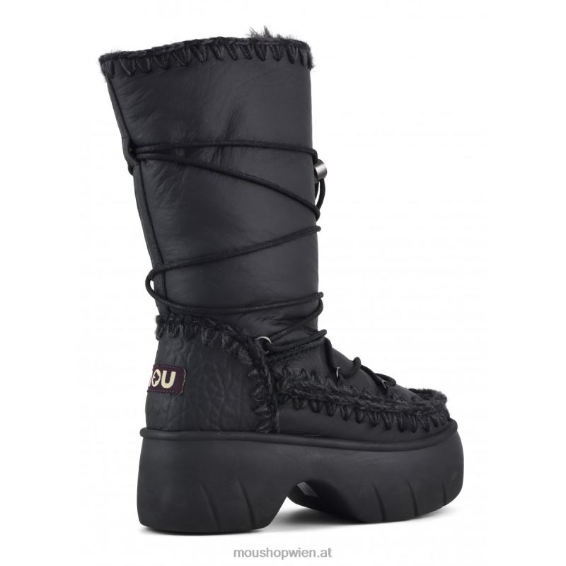 Frauen Eskimo Schneestiefel Twist groß Mou P660X354 Nubuk schwarz