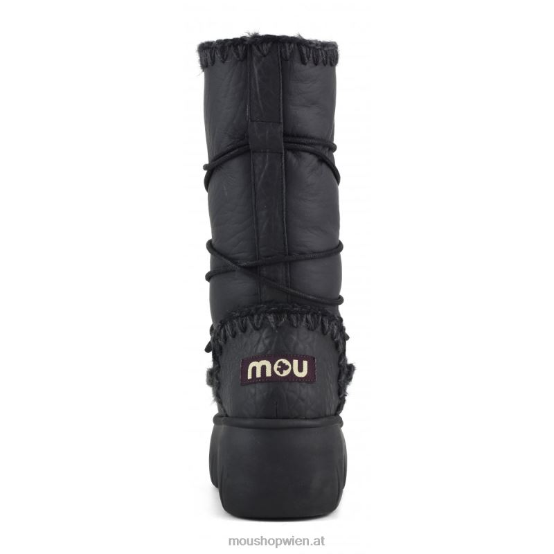 Frauen Eskimo Schneestiefel Twist groß Mou P660X354 Nubuk schwarz