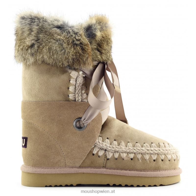 Frauen Eskimo-Spitze und Fell Mou P660X307 Kamel