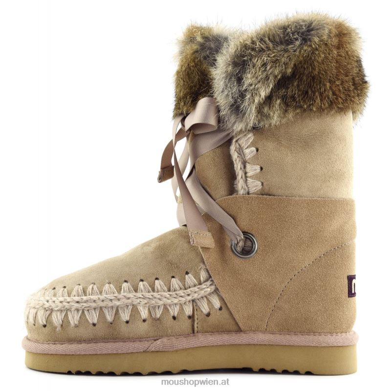 Frauen Eskimo-Spitze und Fell Mou P660X307 Kamel