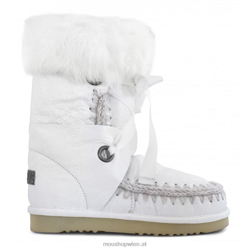 Frauen Eskimo-Spitze und Fell Mou P660X384 Wachsweiß