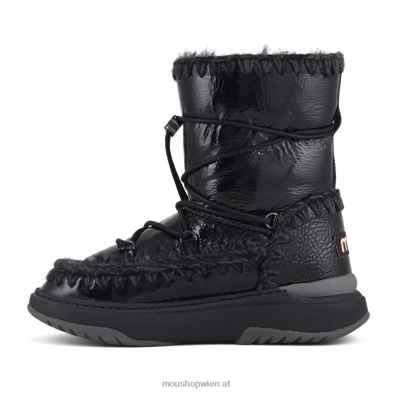 Frauen Jogger-Schneestiefel-Shorts Mou P660X373 Lackschwarz