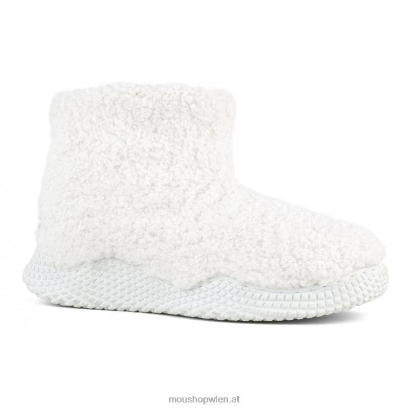 Frauen Slip-On-Stiefelette mit Öko-Sohle aus Textilfilz, hoch Mou P660X342 Weiss