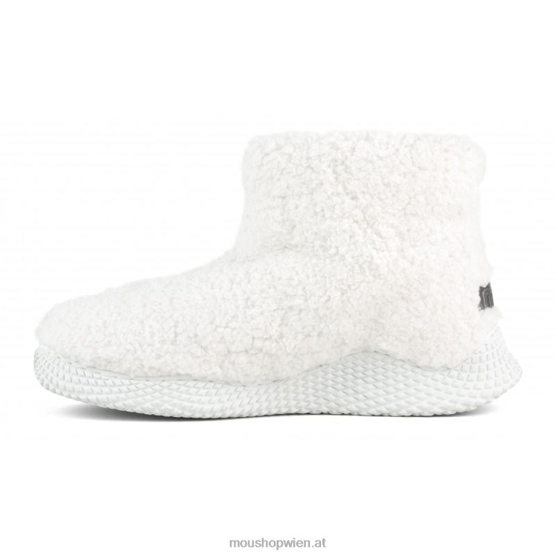 Frauen Slip-On-Stiefelette mit Öko-Sohle aus Textilfilz, hoch Mou P660X342 Weiss