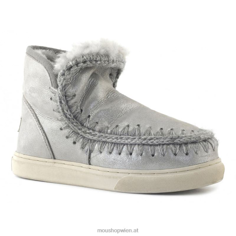 Frauen Eskimo-Sneaker Mou P660X661 Mikroglitter-Silber