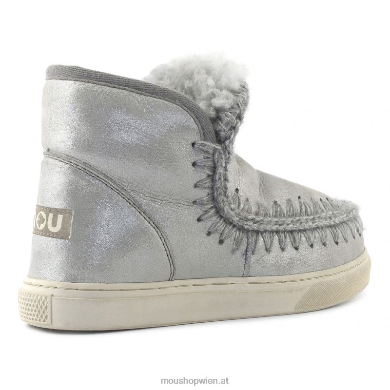 Frauen Eskimo-Sneaker Mou P660X661 Mikroglitter-Silber