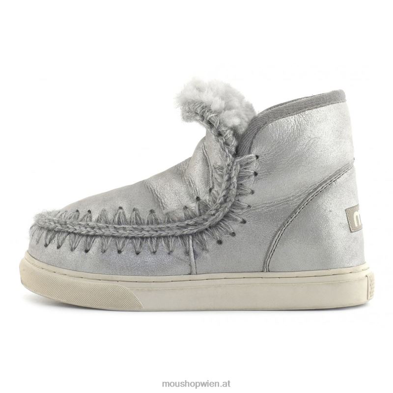 Frauen Eskimo-Sneaker Mou P660X661 Mikroglitter-Silber