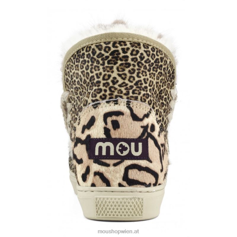 Frauen Eskimo-Sneaker aus Ponyfell-Mix-Patchwork Mou P660X657 Ponyfell kleiner Gepard Löwe
