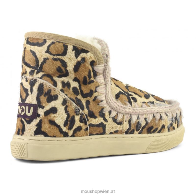 Frauen Eskimo-Sneaker aus Ponyfell Mou P660X673 großer Leopardensand