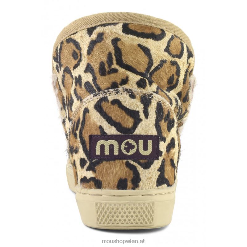 Frauen Eskimo-Sneaker aus Ponyfell Mou P660X673 großer Leopardensand