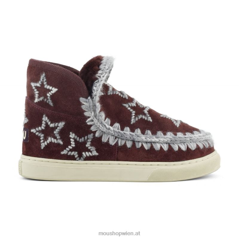 Frauen Eskimo-Sneaker aus Wolle mit Sternenstickerei Mou P660X644 neues Porto