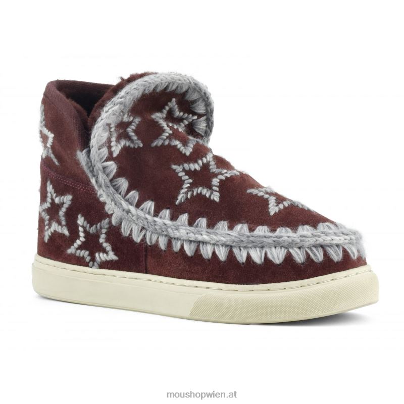 Frauen Eskimo-Sneaker aus Wolle mit Sternenstickerei Mou P660X644 neues Porto